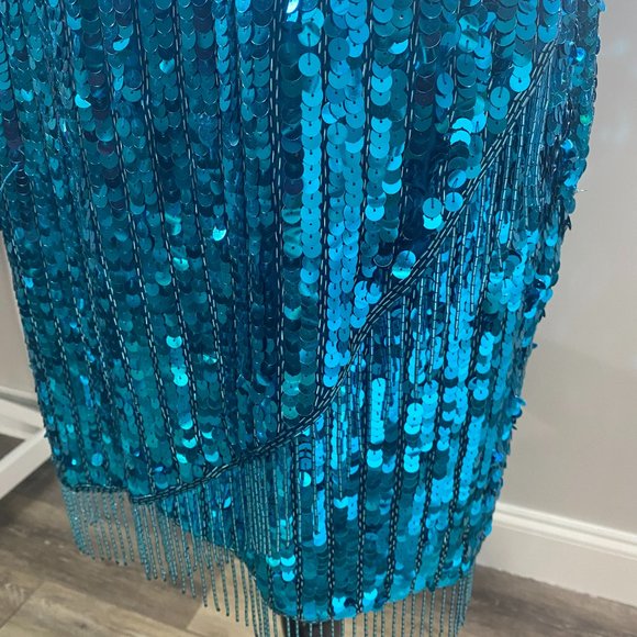 Vintage Nadine 90's 100% Silk & Hand Beaded Cocktail dress - Picture 4 of 13